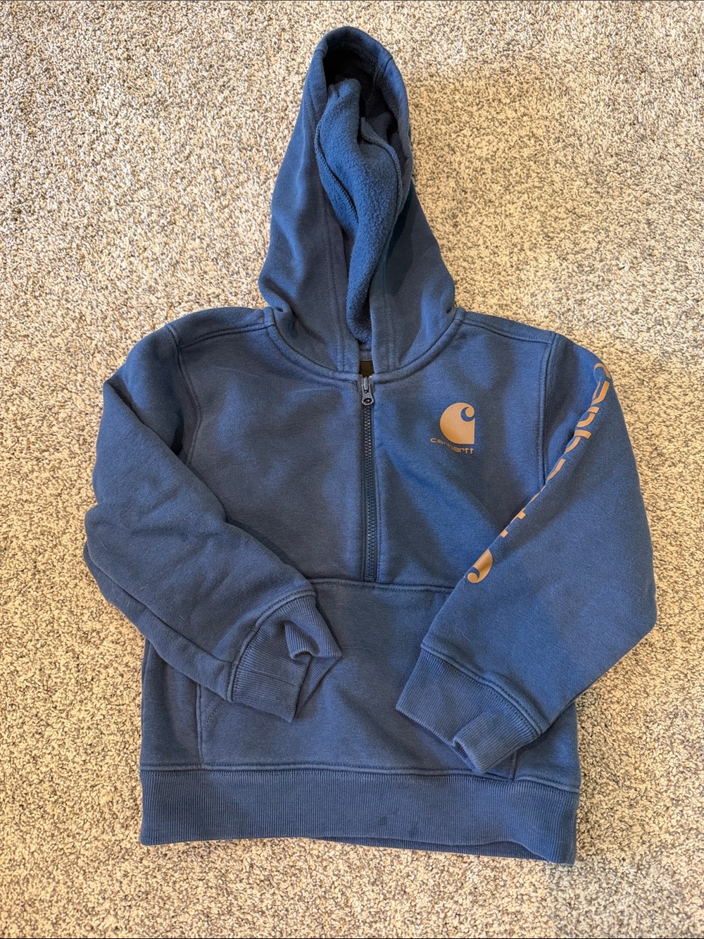 Carhartt Kids Navy Half-Zip Pullover with Gold Logo